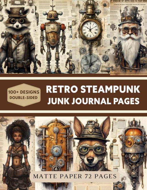 Hovedbilde Retro Steampunk Junk Journal Pages – Kate ...