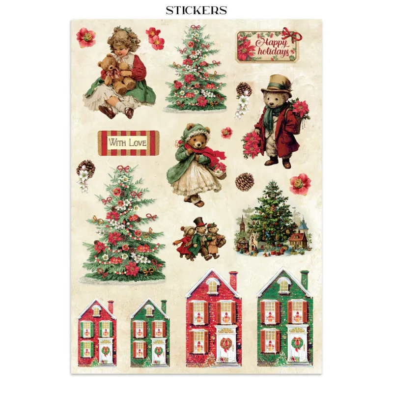 Stamperia – Classic Christmas Junk Journal – Stickers, Backgrounds & Cut Outs