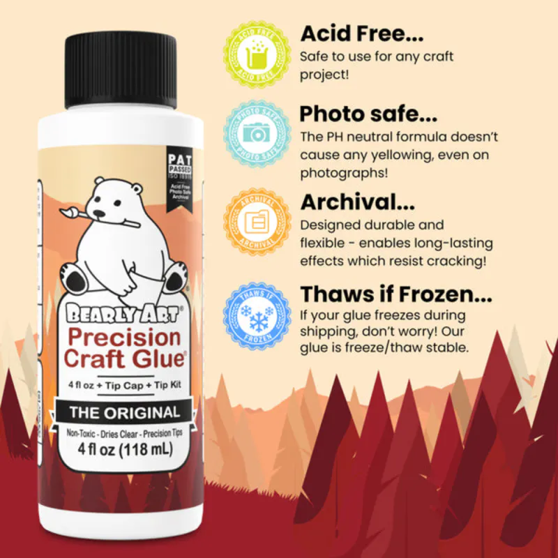 Bearly Art – Precision Craft Glue “The Original” 4 fl oz + Tip Kit