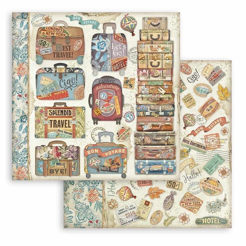 Stamperia Art Of Traveling Double Face 8x8