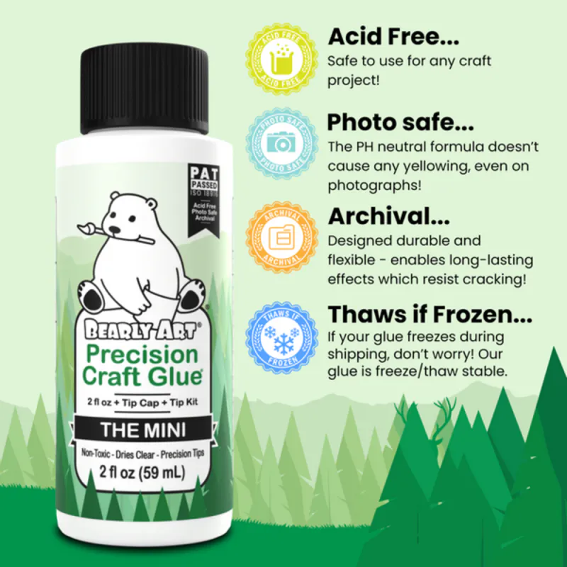 Bearly Art – Precision Craft Glue “The Mini” 2 fl oz + Tip Kit