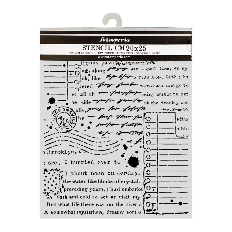 Stamperia – Cozy Family Thick Stencil Letters 20 × 25 cm