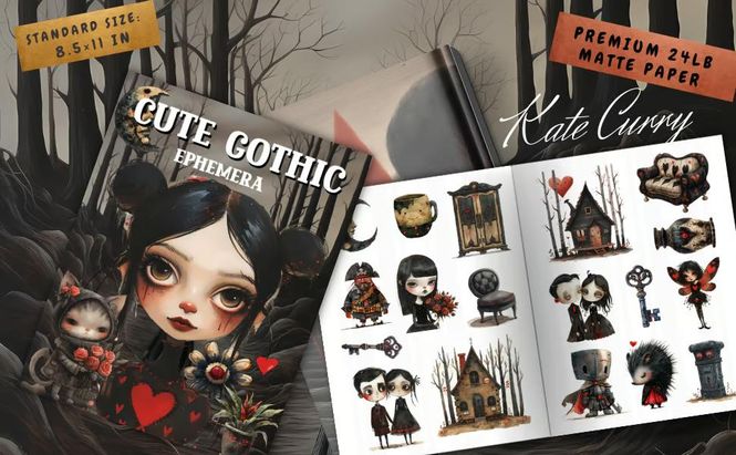 Hovedbilde Cute Gothic Ephemera Book – Poortoast / ...
