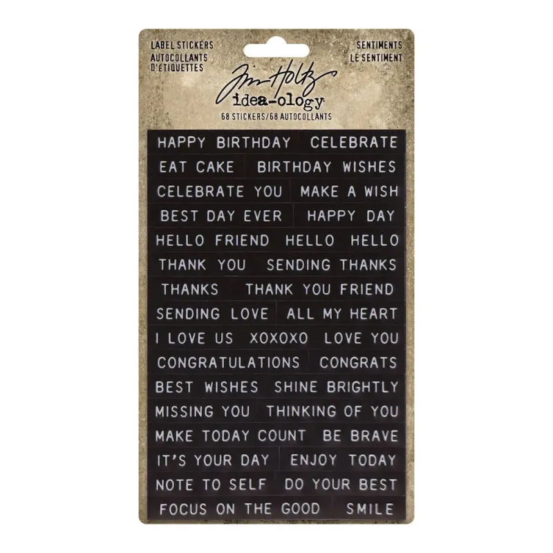 Tim Holtz Idea-ology – Label Stickers Sentiments (TH94121)