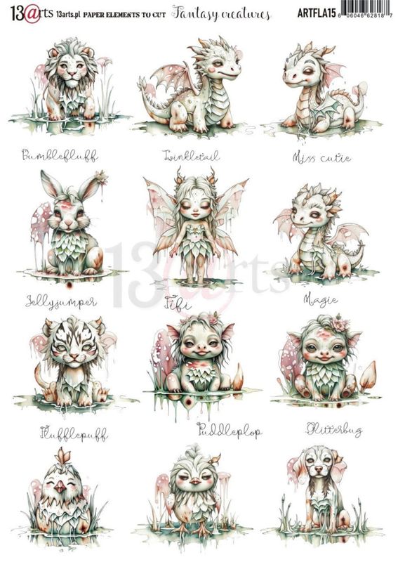 13@rt Fantasy Creatures – A4 Cut-Out Sheet