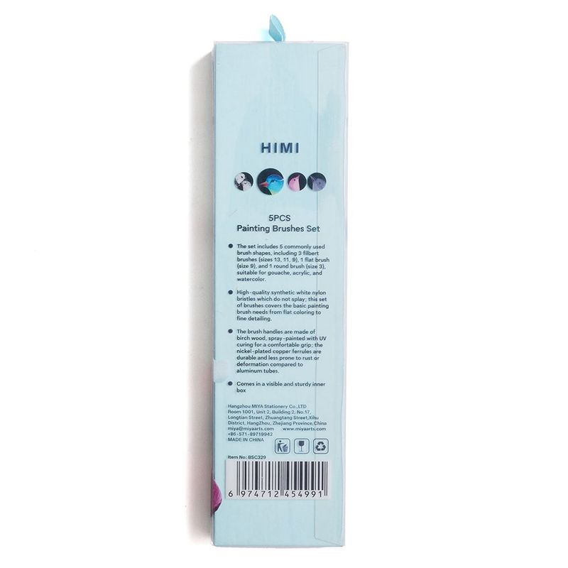 HIMI Penselsett Nylon – 5 stk – Blå