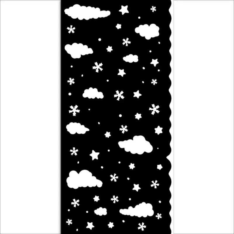 Stamperia Candy Christmas Thick Stencil – Clouds 12x25 cm (KSTDL124)