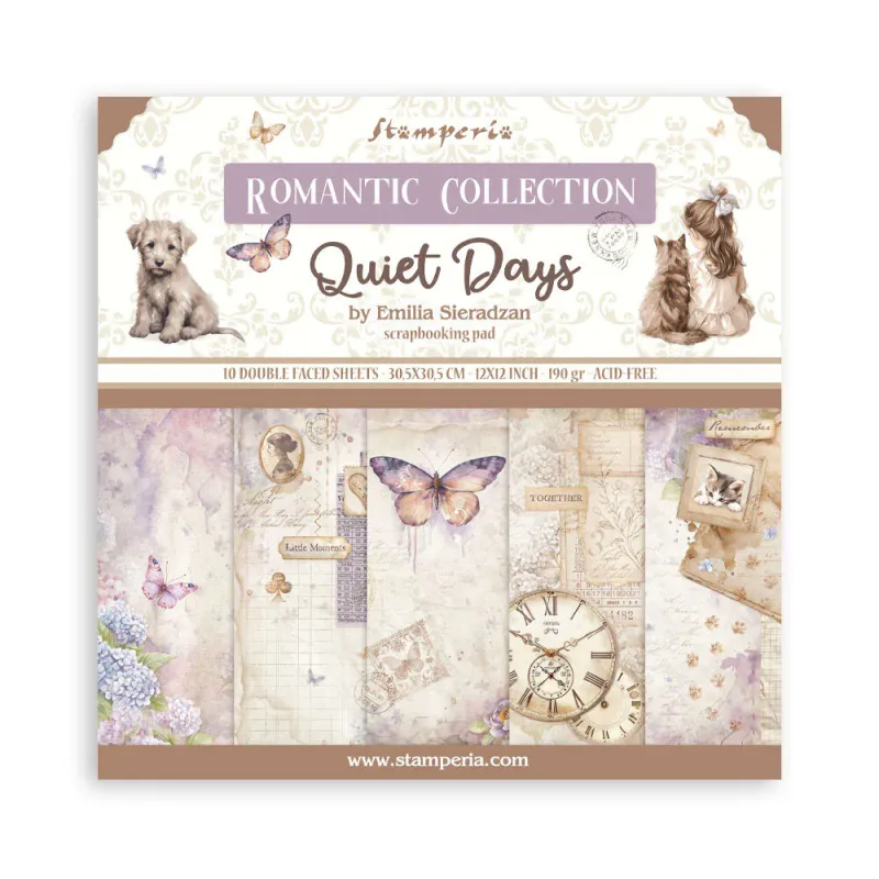 Stamperia – Quiet Days 12x12 Inch Paper Pack (10 dobbeltsidige ark)