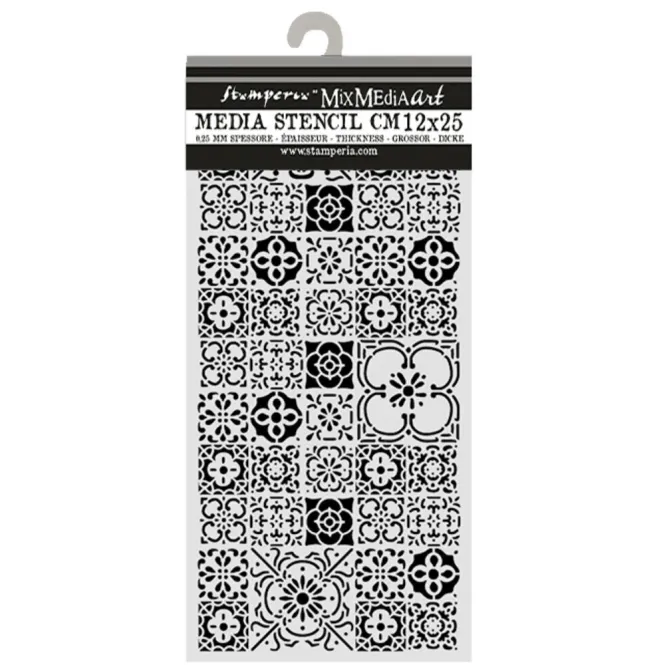 Hovedbilde Stamperia – All Around Thick Stencil Tile ...