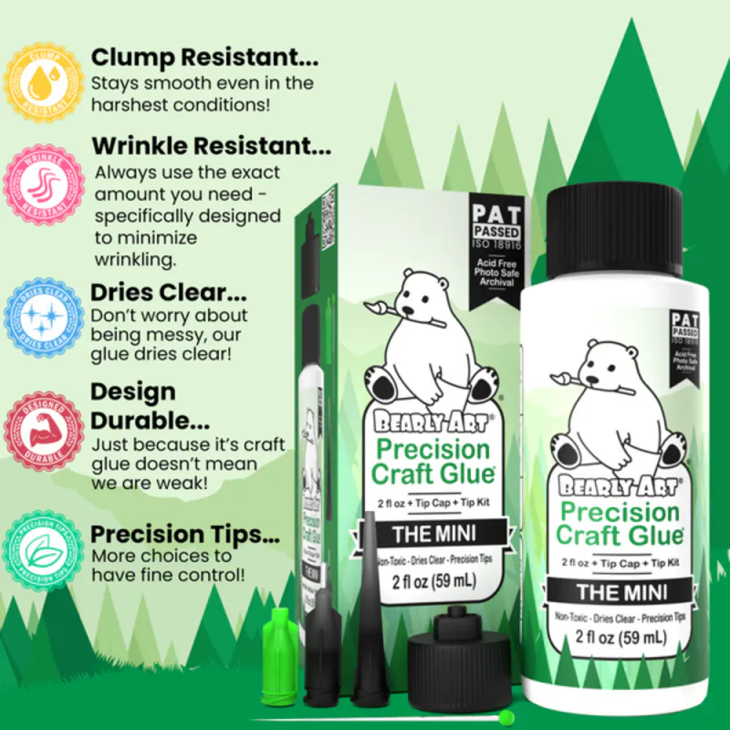 Bearly Art – Precision Craft Glue “The Mini” 2 fl oz + Tip Kit