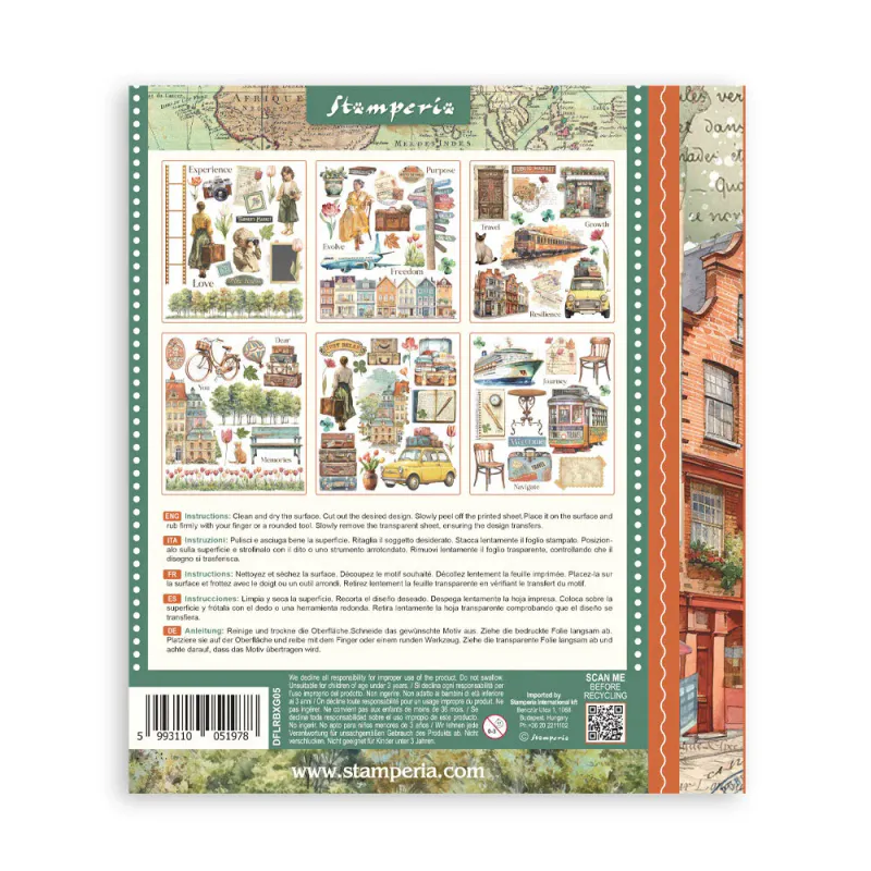 Stamperia – Art of Traveling Rub-On Set (6 ark)
