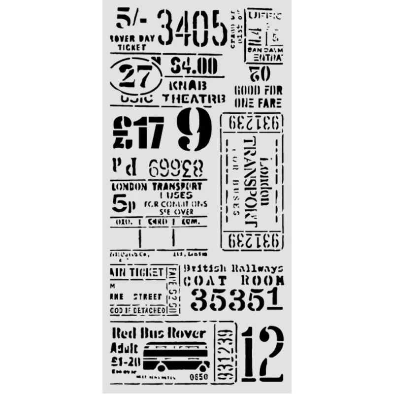Stamperia – Our Way Thick Stencil Tickets 12 × 25 cm