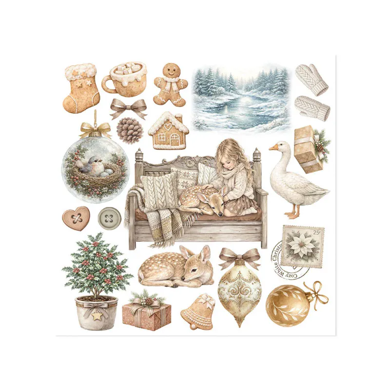 Stamperia – White Christmas Rub-On Kit (6 ark)