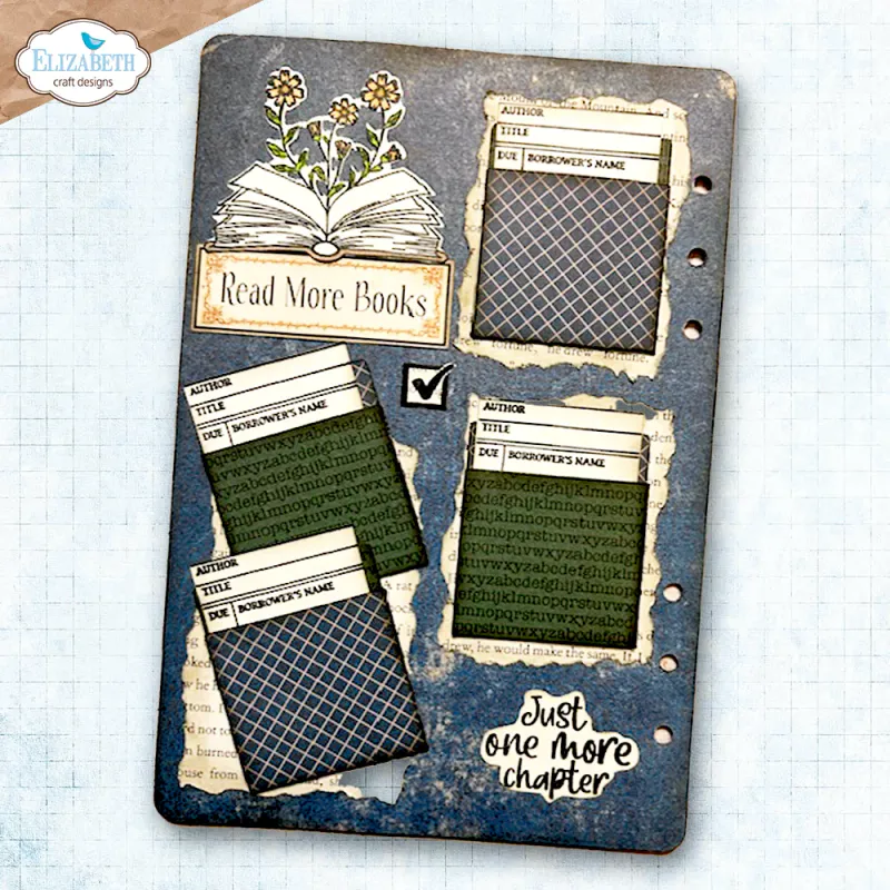 Elizabeth Craft Designs – Rest & Relaxation Stempel- og Die-sett – Book Lover