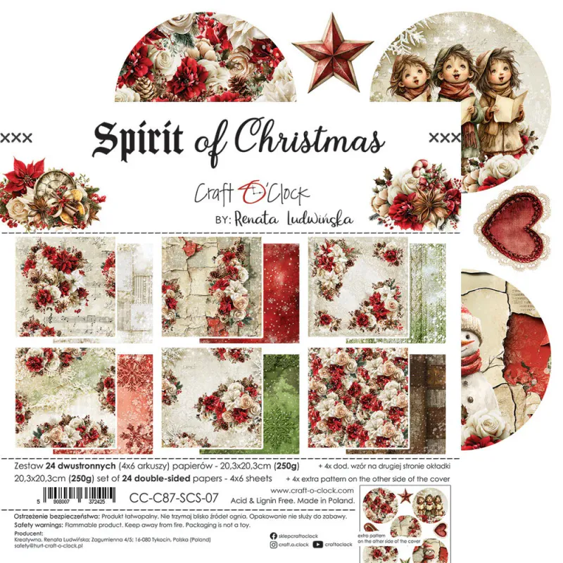 Craft O’Clock Spirit of Christmas Mix Medium Paper Set 8 × 8