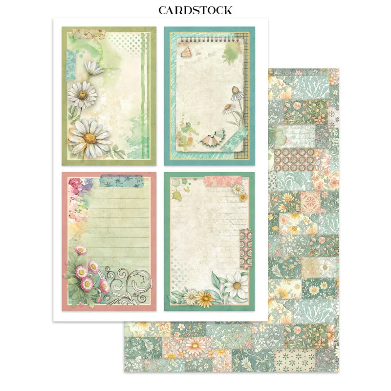 Stamperia – Daisy Art Junk Journal Stickers, Cut-Outs and Backgrounds