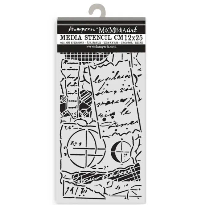 Hovedbilde Stamperia A New Beginning Notes Thick Stencil ...