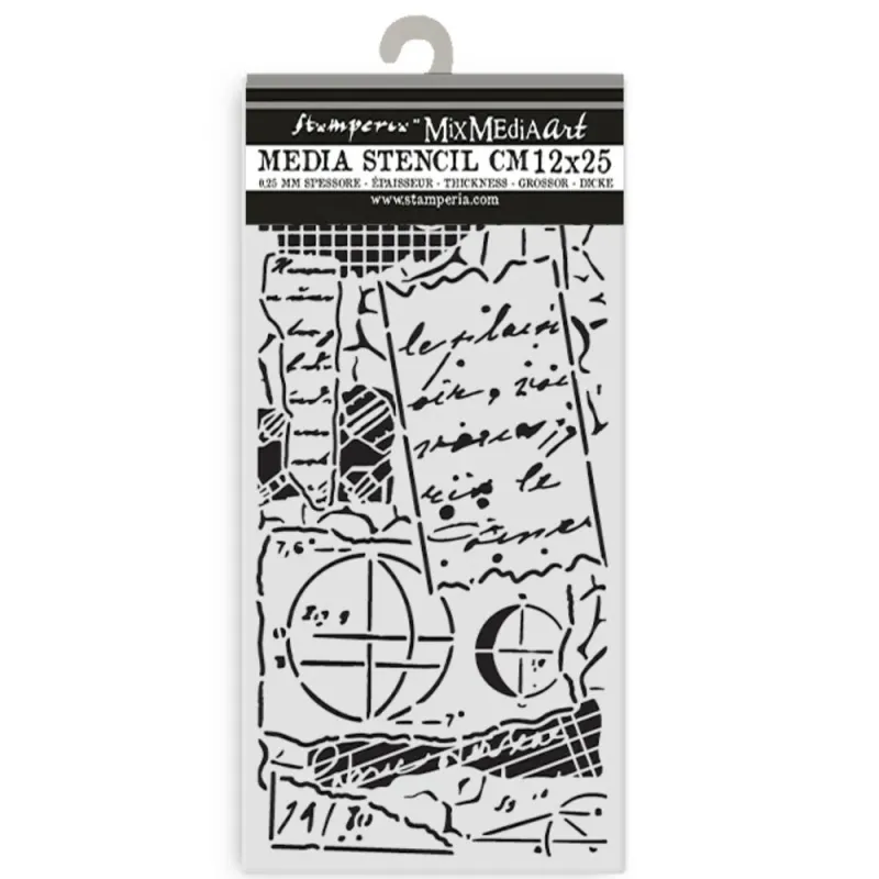 Stamperia A New Beginning Notes Thick Stencil 12x25