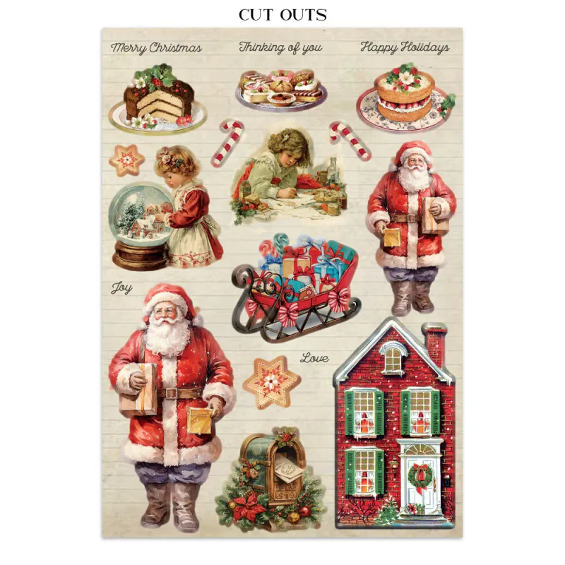 Stamperia – Classic Christmas Junk Journal – Stickers, Backgrounds & Cut Outs