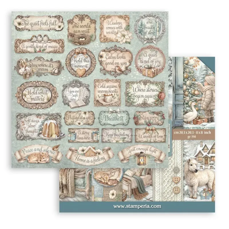 Stamperia White Christmas Paper Pad 8 × 8