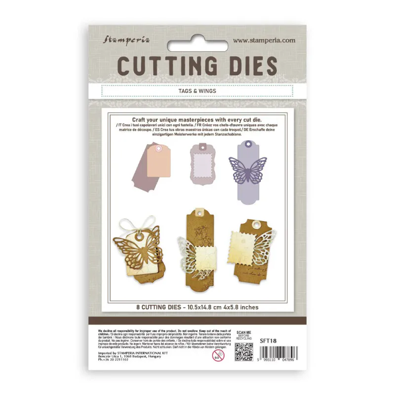 Stamperia – Quiet Days A6 Cutting Dies – Tags and Wings