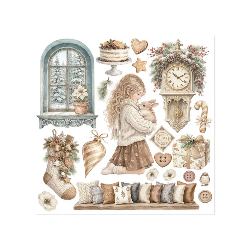 Stamperia – White Christmas Rub-On Kit (6 ark)