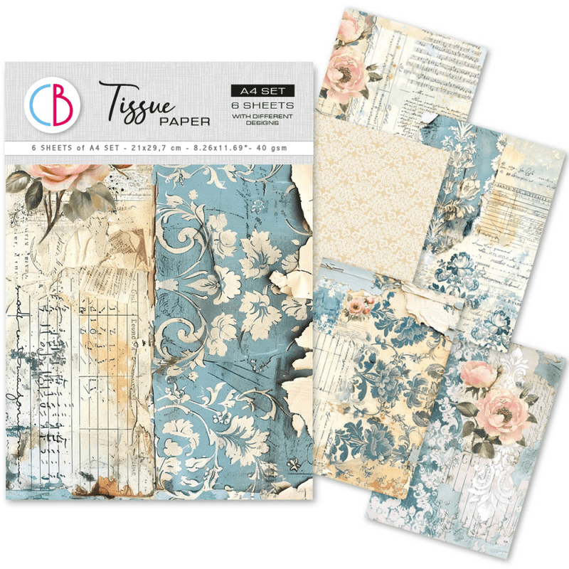 CB Tissue Paper A4 MIX – French Blue (STR: A4 – 21 × 29,7 cm, 6 ark)