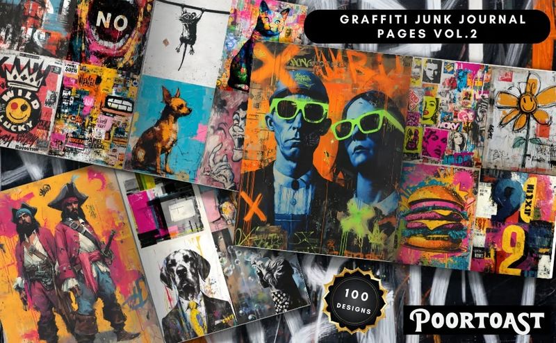 Graffiti Junk Journal Pages Vol. 2 – Kate Curry / Poortoast