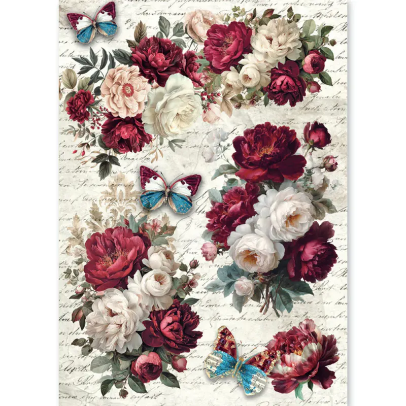 Ciao Bella – Bohemian Burgundy A5 Mixed Media Rice Paper (8 ark)