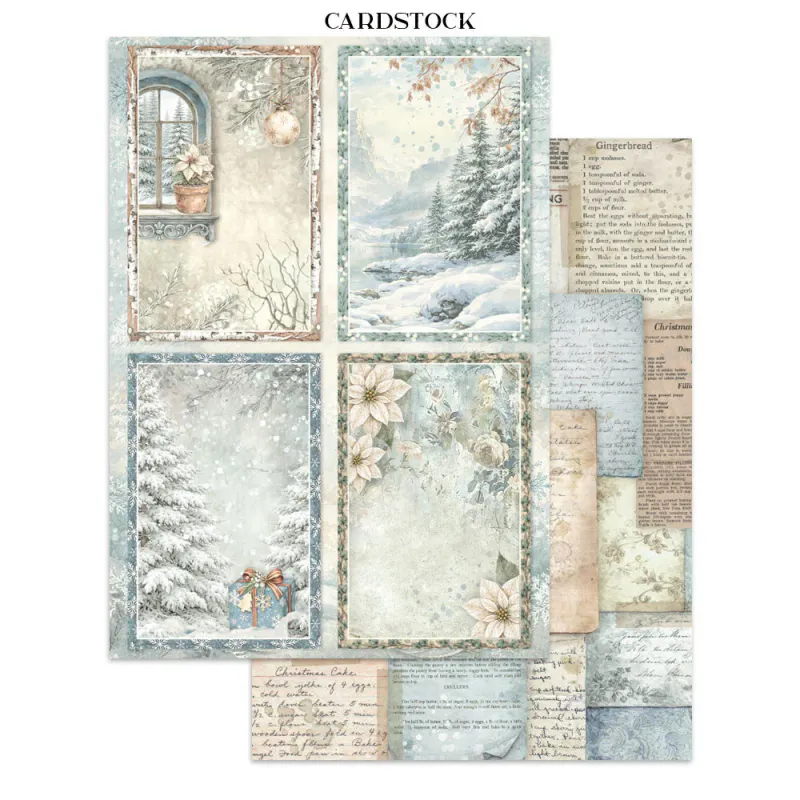 Stamperia – White Christmas Junk Journal – Stickers, Backgrounds & Cut Outs