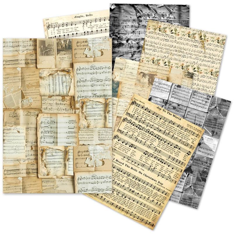 CB Ciao Bella A5 Tissue Paper Set – MUSIC SHEETS (STR: A5 – 14,8 × 21 cm, 24 ark)