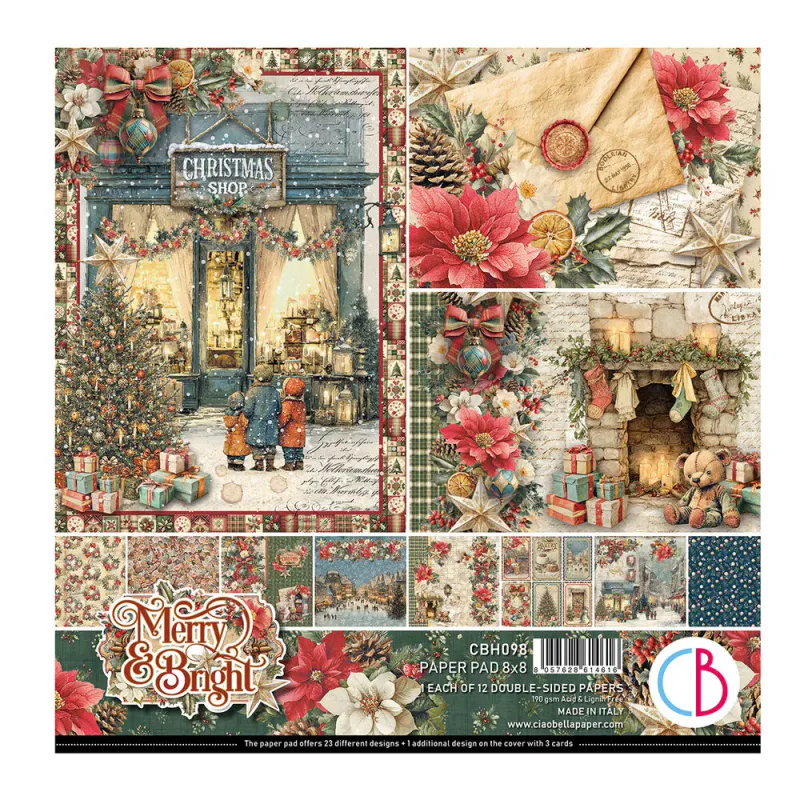Ciao Bella - Merry & Bright - Paper Pad - 8 x 8