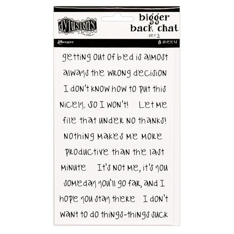 Ranger – Dyan Reaveley Dylusions Bigger Back Chat Stickers – Large White (Set 2)
