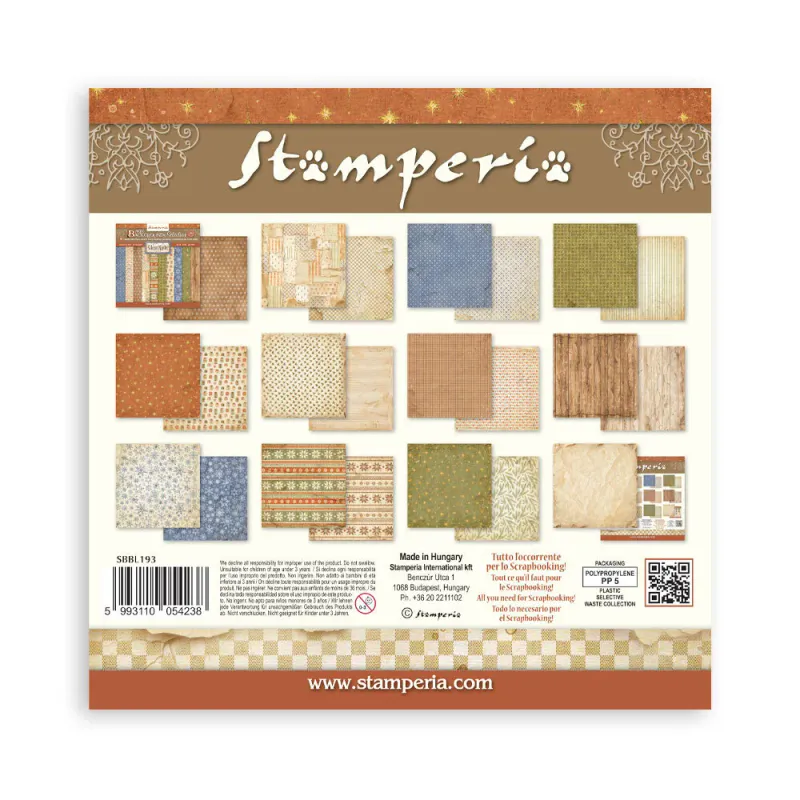 Stamperia Silent Night Maxi Backgrounds Selection Paper Pad 12 × 12