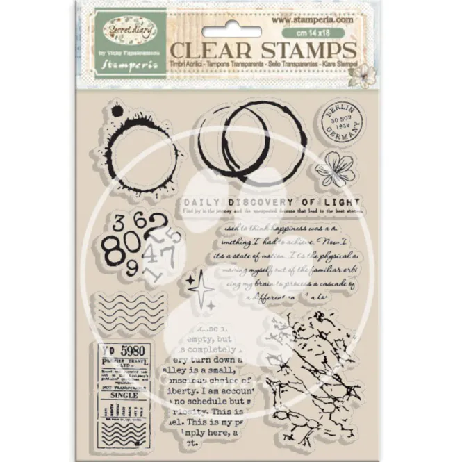 Hovedbilde Stamperia Secret Diary Acrylic Stamp 14x18 cm