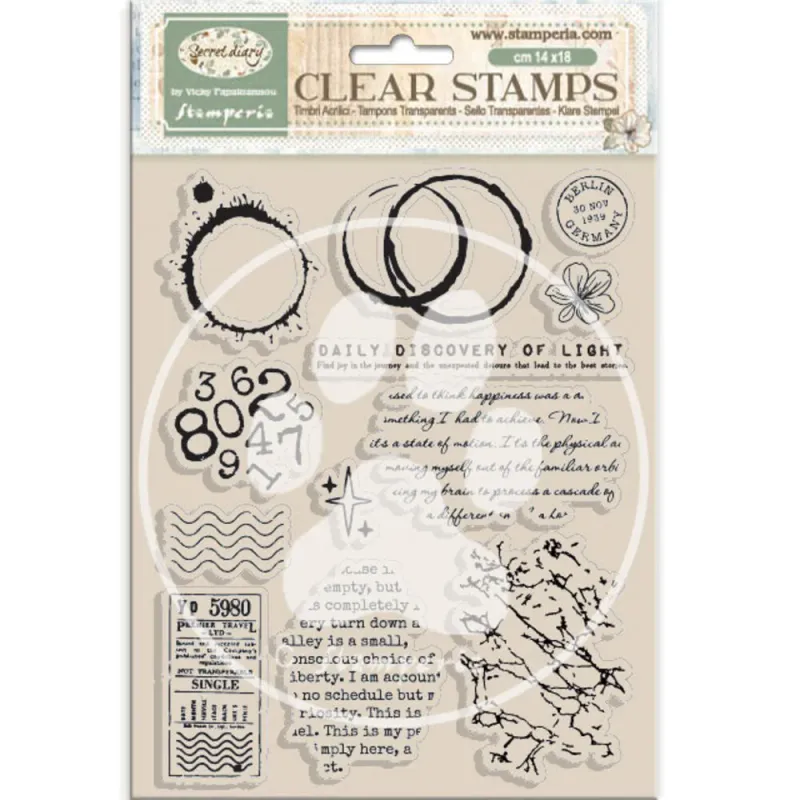 Stamperia Secret Diary Acrylic Stamp 14x18 cm