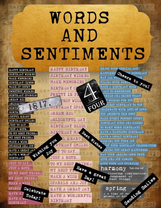 Hovedbilde Words and Sentiments Ephemera Book – Kate ...