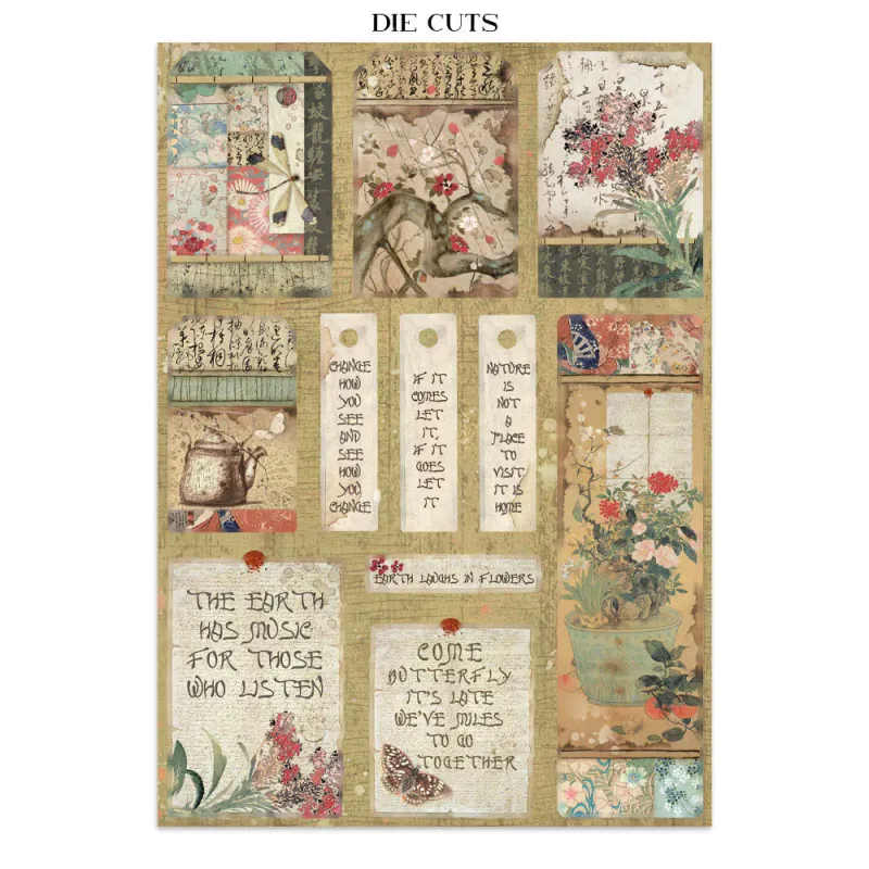 Stamperia – Oriental Garden Junk Journal – Stickers, Backgrounds & Cut Outs