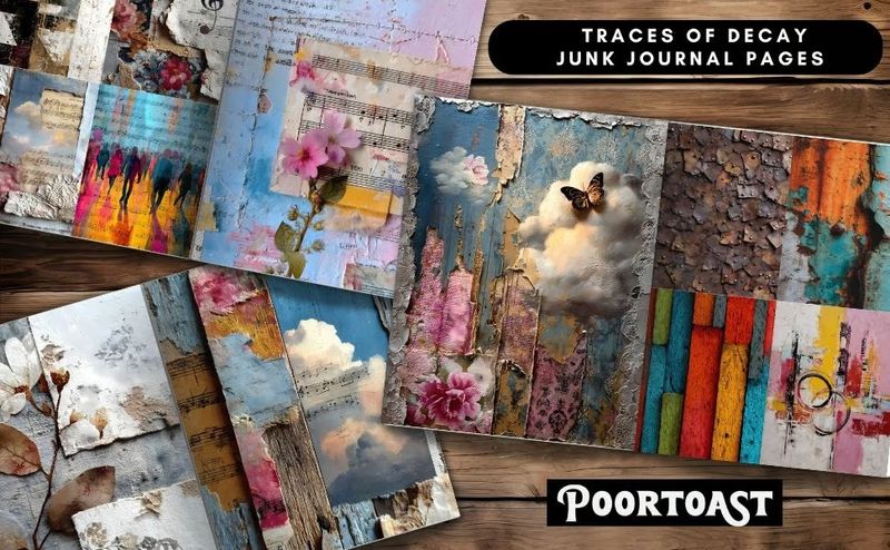 Traces of Decay Junk Journal Pages – Poortoast / Kate Curry