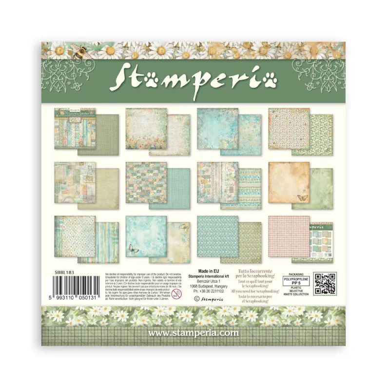 Stamperia Daisy Art Background Paper Pad 12x12